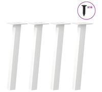 vidaXL Coffee Table Legs 4 pcs White 30 cm Steel