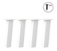vidaXL Coffee Table Legs 4 pcs White 42 cm Steel