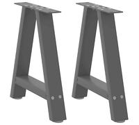 vidaXL Coffee Table Legs A-Shaped 2 pcs Black 50x(42-43) cm Steel