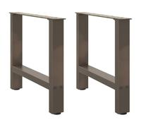 vidaXL Coffee Table Legs Natural Steel 2 pcs 50x(42-43) cm Steel