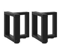 vidaXL Coffee Table Legs T-Shaped 2 pcs Black 30x25x(30-31) cm Steel