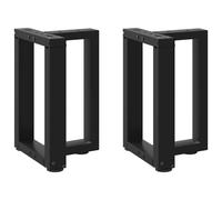 Coffee Table Legs T-Shaped 2 pcs Black 38x25x(42-43) cm Steel