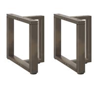 vidaXL Coffee Table Legs T-Shaped 2 pcs Black 50x25x(42-43) cm Steel