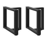 Coffee Table Legs T-Shaped 2 pcs Black 50x25x(42-43) cm Steel