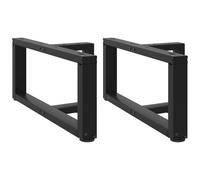 Coffee Table Legs T-Shaped Black Powdercoat Steel 70x25x(30-31)cm Pair DIY