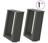 vidaXL Coffee Table Legs U-Shaped 2 pcs Anthracite 30x(30-31) cm Steel