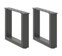 vidaXL Coffee Table Legs U-Shaped 2 pcs Anthracite 30x(30-31) cm Steel