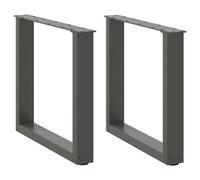 vidaXL Coffee Table Legs U-Shaped 2 pcs Anthracite 50x(42-43) cm Steel