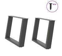 vidaXL Coffee Table Legs U-Shaped 2 pcs Anthracite 70x(42-43) cm Steel