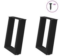 vidaXL Coffee Table Legs U-Shaped 2 pcs Black 28x(42-43) cm Steel