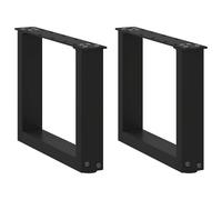 vidaXL Coffee Table Legs U-Shaped 2 pcs Black 30x(30-31) cm Steel