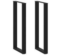 vidaXL Coffee Table Legs U-Shaped 2 pcs Black 40x(110-111) cm Steel