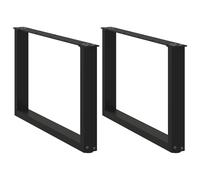 vidaXL Coffee Table Legs U-Shaped 2 pcs Black 60x(42-43) cm Steel