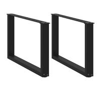 vidaXL Coffee Table Legs U-Shaped 2 pcs Black 70x(42-43) cm Steel