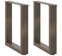 vidaXL Coffee Table Legs U-Shaped 2 pcs Natural Steel 38x(42-43) cm Steel