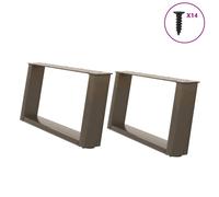vidaXL Coffee Table Legs U-Shaped 2 pcs Natural Steel 70x(30-31) cm Steel