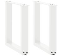 vidaXL Coffee Table Legs U-Shaped 2 pcs White 28x(42-43) cm Steel