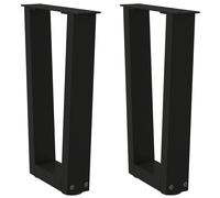 vidaXL Coffee Table Legs V-Shape 2 pcs Black 28x(42-43.3) cm Steel