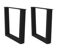 vidaXL Coffee Table Legs V-Shape 2 pcs Black 50x(42-43.3) cm Steel