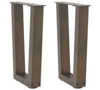 vidaXL Coffee Table Legs V-Shape 2 pcs Natural Steel 28x(42-43.3) cm Steel