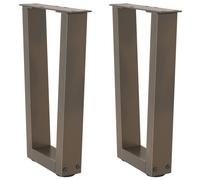 vidaXL Coffee Table Legs V-Shape 2 pcs Natural Steel 38x(42-43.3) cm Steel