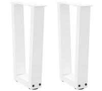 vidaXL Coffee Table Legs V-Shape 2 pcs White 38x(42-43.3) cm Steel