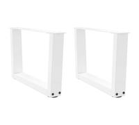vidaXL Coffee Table Legs V-Shape 2 pcs White 50x(30-31.3) cm Steel