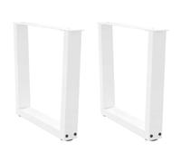 vidaXL Coffee Table Legs V-Shape 2 pcs White 50x(42-43.3) cm Steel