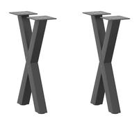 vidaXL Coffee Table Legs X-Shaped 2 pcs Anthracite 28x(42-43) cm Steel