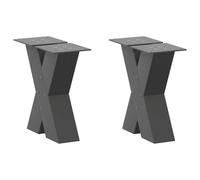 vidaXL Coffee Table Legs X-Shaped 2 pcs Anthracite 30x(30-31) cm Steel