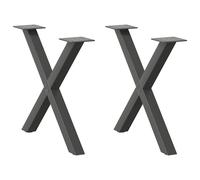 vidaXL Coffee Table Legs X-Shaped 2 pcs Anthracite 60x(42-43) cm Steel