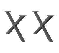 vidaXL Coffee Table Legs X-Shaped 2 pcs Anthracite 70x(42-43) cm Steel