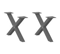 vidaXL Coffee Table Legs X-Shaped 2 pcs Black 60x(30-31) cm Steel