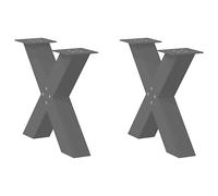 vidaXL Coffee Table Legs X-Shaped 2 pcs Black 60x(42-43) cm Steel