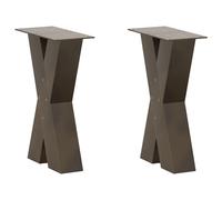 vidaXL Coffee Table Legs X-Shaped 2 pcs Natural Steel 28x(42-43) cm Steel
