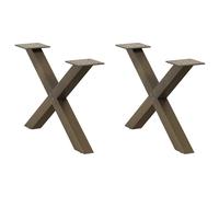 vidaXL Coffee Table Legs X-Shaped 2 pcs Natural Steel 50x(30-31) cm Steel