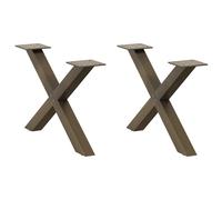 vidaXL Coffee Table Legs X-Shaped 2 pcs Natural Steel 50x(30-31) cm Steel