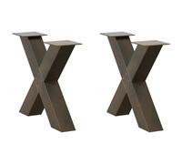 vidaXL Coffee Table Legs X-Shaped 2 pcs Natural Steel 50x(42-43) cm Steel
