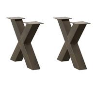 vidaXL Coffee Table Legs X-Shaped 2 pcs Natural Steel 60x(42-43) cm Steel