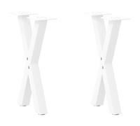 vidaXL Coffee Table Legs X-Shaped 2 pcs White 28x(42-43) cm Steel