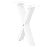 (white, 40 x (30-31) cm (40 mm)/ 2 pcs) vidaXL Dining Table Legs X-Shaped Desk Legs Kitchen Metal Furniture Legs Steel