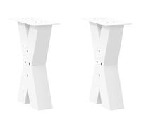vidaXL Coffee Table Legs X-Shaped 2 pcs White 38x(42-43) cm Steel
