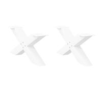vidaXL Coffee Table Legs X-Shaped 2 pcs White 70x(30-31) cm Steel