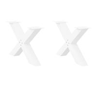 vidaXL Coffee Table Legs X-Shaped 2 pcs White 70x(42-43) cm Steel
