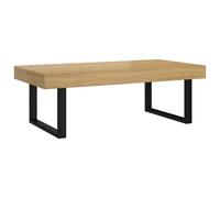 vidaXL Coffee Table - Light Brown & Black MDF and Iron Centre Accent Table, 120x60x40 cm