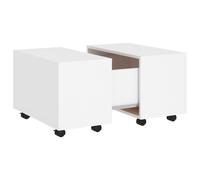 vidaXL Coffee Table Modern Home Living Room Furniture Accessories Couch End Side Center Accent Table Set Sofa Table Set Chipboard White