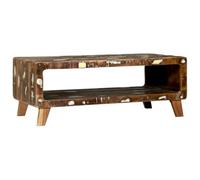 vidaXL Coffee Table Multicolour 90 x 50 x 35 cm Solid reclaimed wood, Living Room, Rectangular Coffee Table, Rustic Style, Durable Furniture, Storage Solution, Indoor Accent, Relaxation Centerpiece