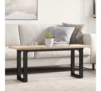 vidaXL Coffee Table End Table Side Table O-Frame Solid Wood Pine and Steel