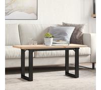 vidaXL Coffee Table O-Frame 90x40x45.5 cm Solid Wood Pine and Steel