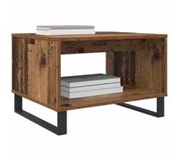 Coffee table Old wood 60x50x40cm Engineered wood with Iron Legs Storage Shelf -